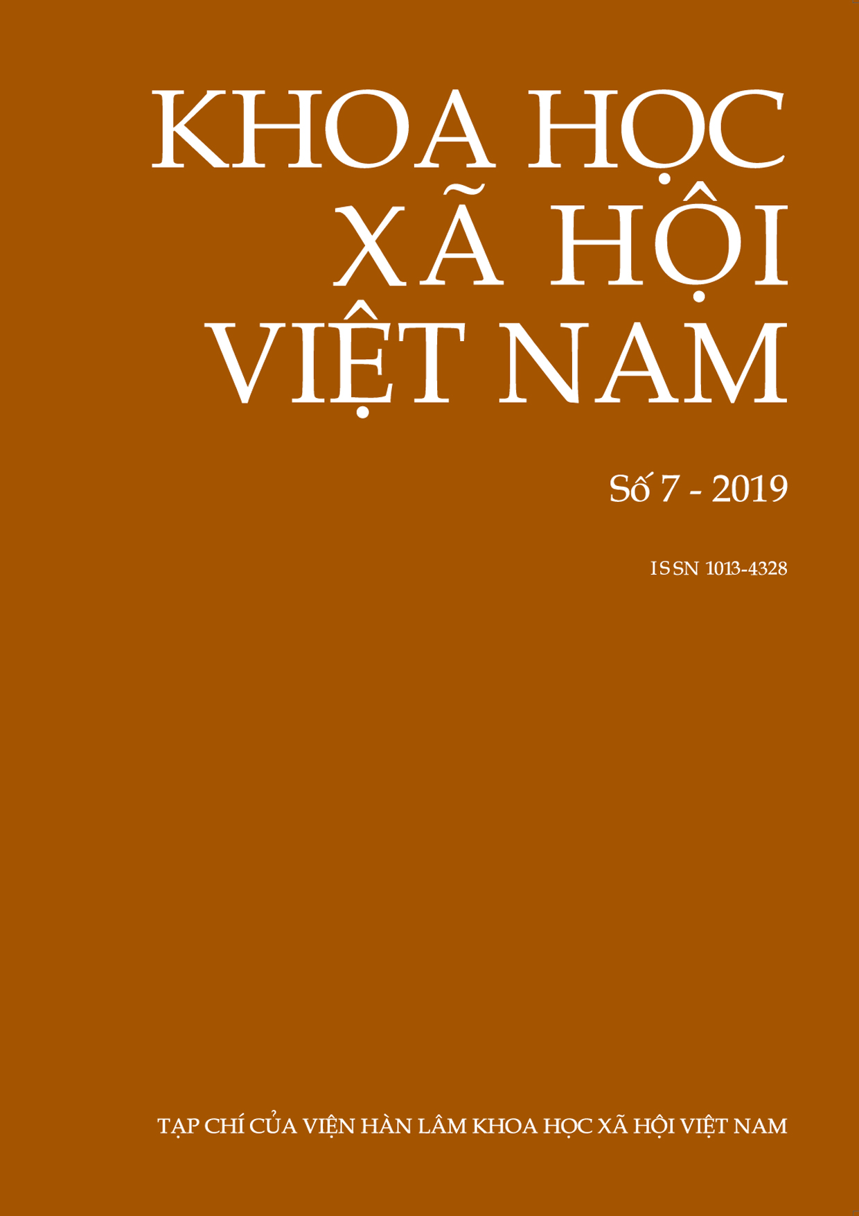Khoa học xã hội Việt Nam. Số 7 - 2019 
